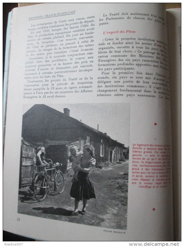rapports france etats-unis 1951 le plan schuman  pour l europe les antibiotiques houilleres dourges l algerie agricole