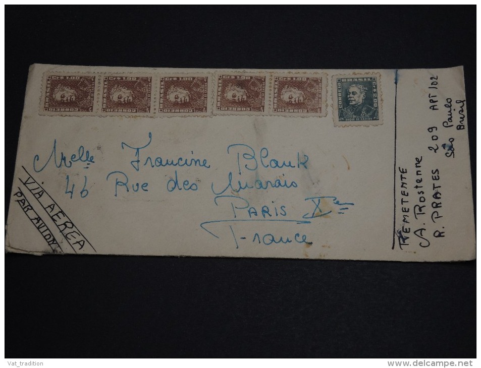 BRÉSIL - Enveloppe Pour Paris En 1961 , Affranchissement Plaisant Recto Et Verso - A Voir - L 336 - Lettres & Documents