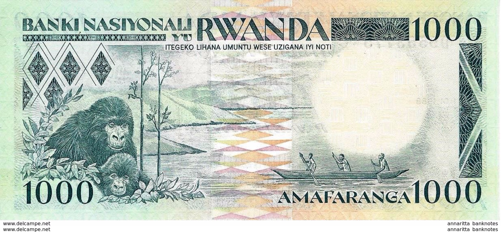 RWANDA 1000 FRANCS 1988 P-21 UNC [ RW120a ] - Rwanda