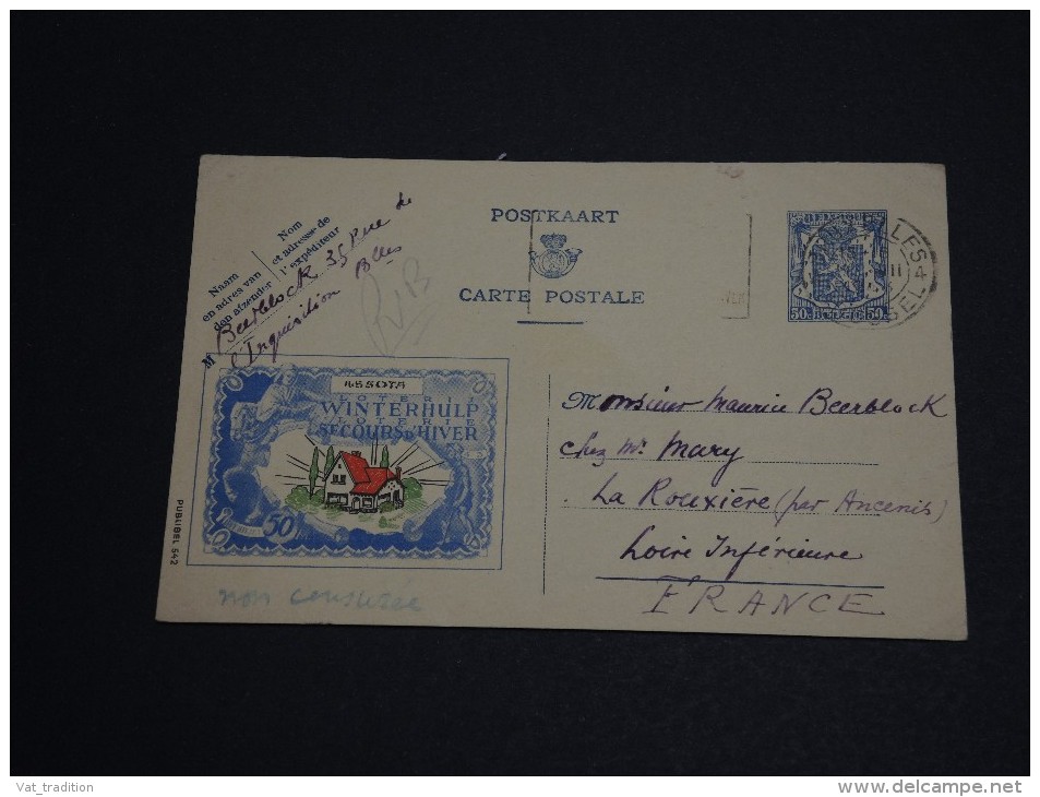 BELGIQUE - Entier Postal Illustré ( Loterie Secours D' Hiver) De Bruxelles Pour La France En 1943 - A Voir - L 361 - Illustrated Postcards (1971-2014) [BK]