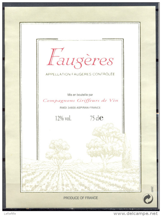 310 - Faugères - Compagnons Griffeurs De Vin - 34800 - Aspiran - Languedoc-Roussillon