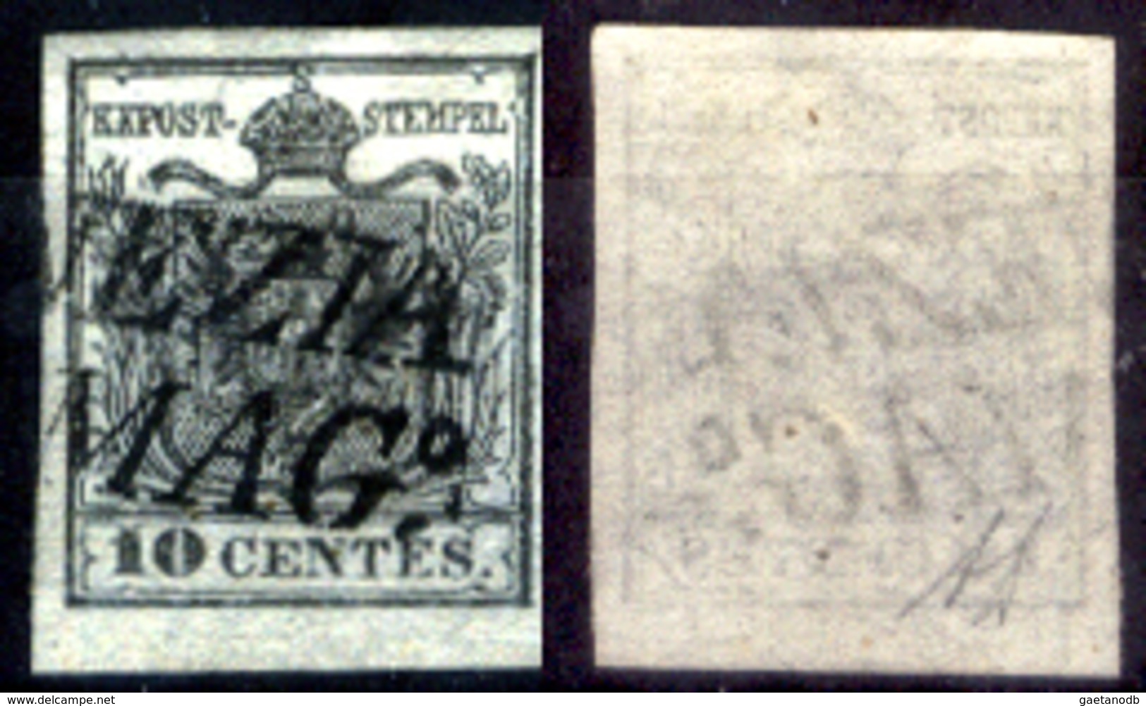 L.V.0002d - 1850 - Sassone N. 2 (o) Used - Firmato "AD" - Privo Di Difetti Occulti - - Lombardy-Venetia