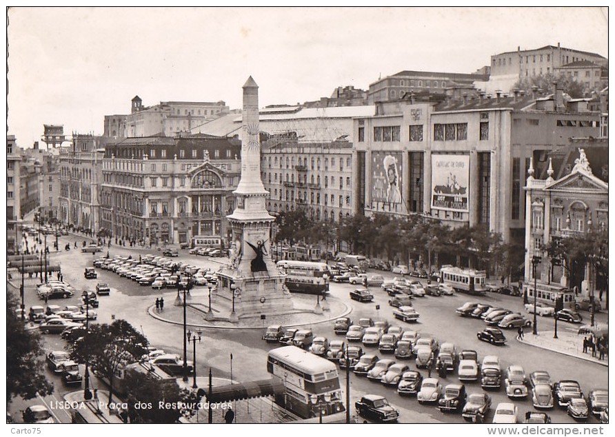 Portugal - Lisboa - Praça Dos Restauradores - Cinéma - Automobiles Autobus - Lisboa