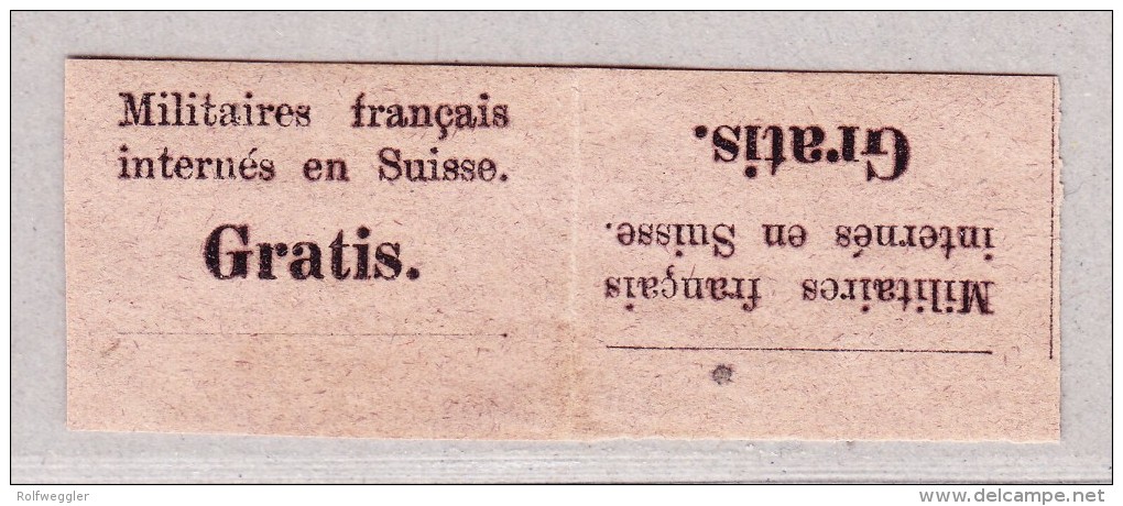 Schweiz Portofreiheit 1871 #1* Für Die Internierten Der Französische Bourbaki-Armee Paar Im Kehrdruck - Franchigia