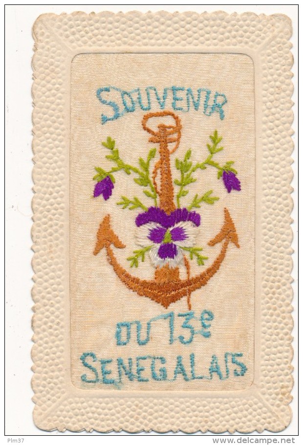 CPA Brodée Régimentaire - Souvenir Du 13° Sénégalais - Brodées