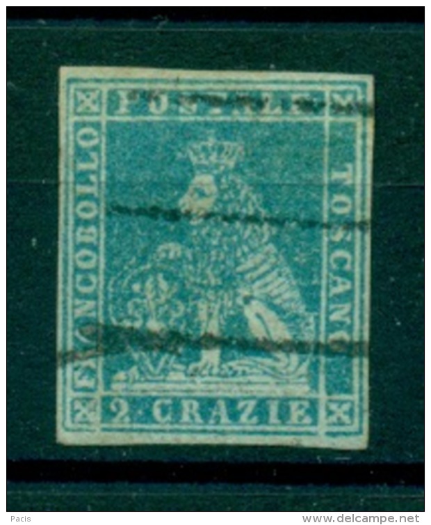 TOSCANA 1951-52  ASI MARZOCCO 2 CRAZIE AZZURO CHIARO SU GRIGIO ANNULLATO BELLO - Toskana