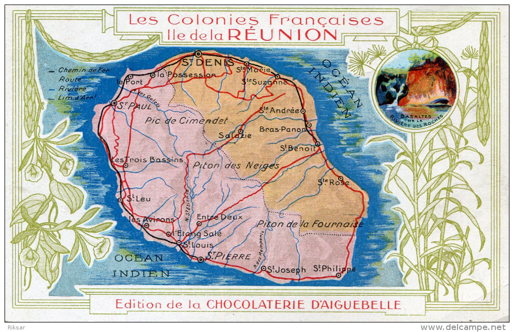 LA REUNION(PUBLICITE CHOCOLATERIE D AIGUEBELLE) - Autres & Non Classés