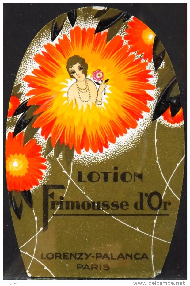 ETIQUETTE ANCIENNE De PARFUM - LOTION FRIMOUSSE D'OR - LORENZI-PALANCA - PARIS - Bon Etat - - Etiketten