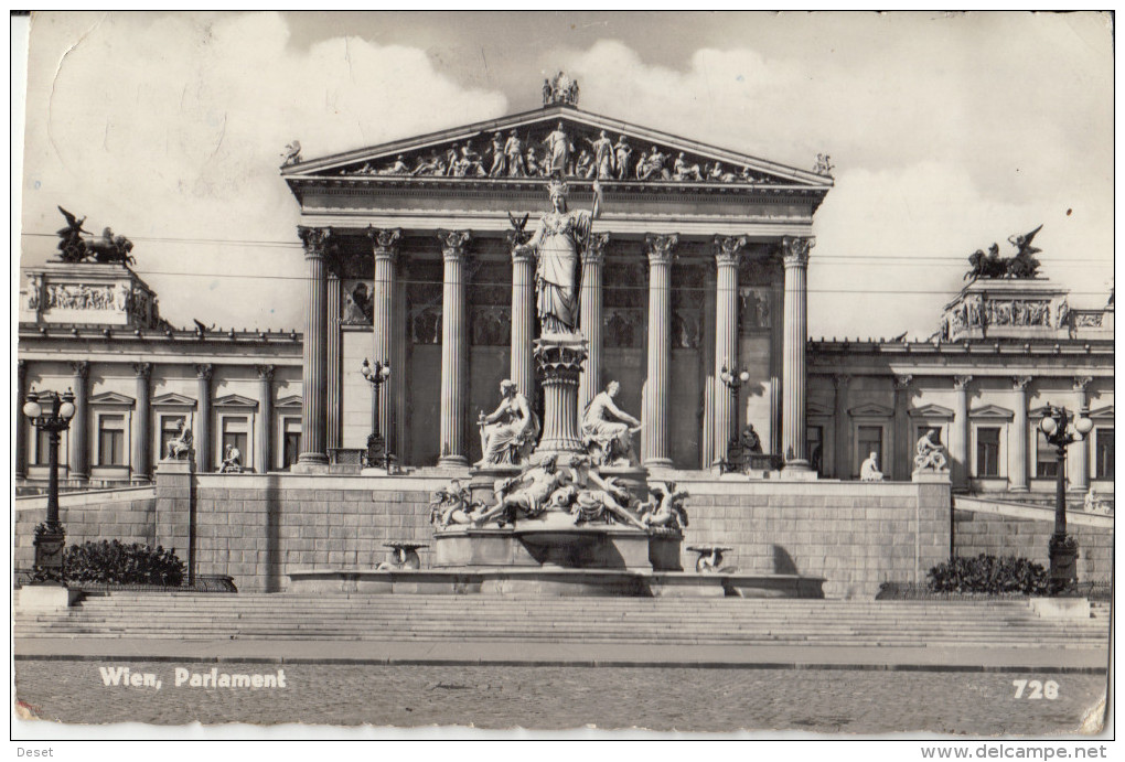 Austrian Parliament Building Old Postcard Travelled 1957 D160620 - Ringstrasse