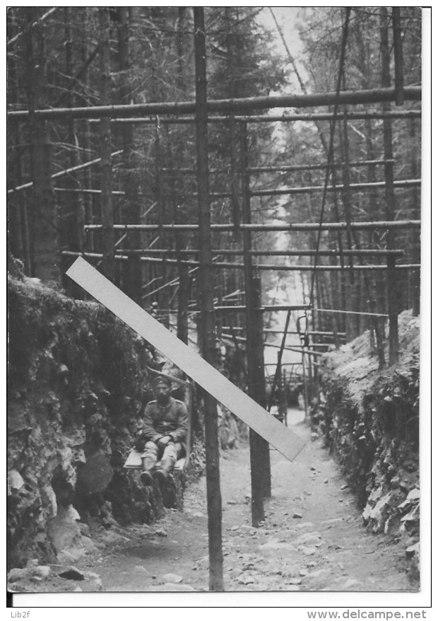 Vosges Soldat Allemand Sur Un Téléphérique Installé En Forêt 1 Photo Allemande 14-18 1914-1918 Ww1 Wk1 - War, Military