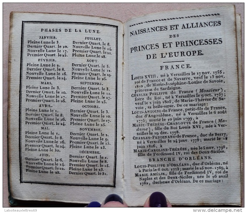 ALMANACH DE DAMES PETIT ALMANACH DE LA COUR DE FRANCE - 1817 - ONZIEME ANNEE - Autres & Non Classés