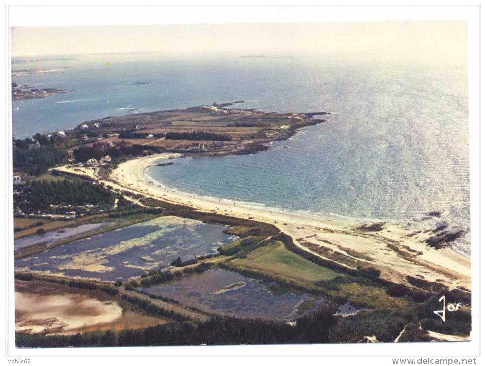 CPSM La Trinité Sur Mer  La Plage De Kervilaine Au Large Ile De Houat & Phare Teignouse - La Trinite Sur Mer