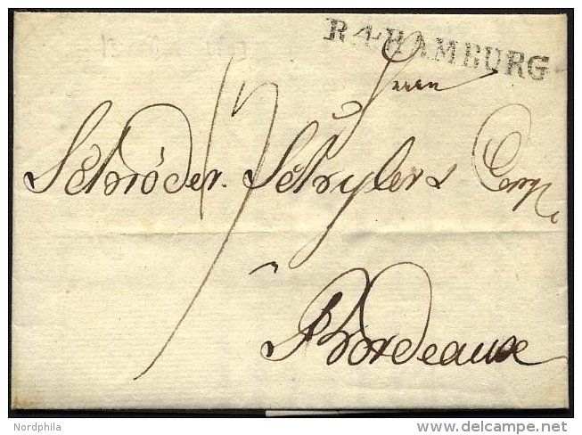 HAMBURG 1803, R.4. HAMBURG, L1 Auf Brief (Vordruck-Geschäftsbrief) Von Berlin Nach Bordeaux, Pracht - Altri & Non Classificati
