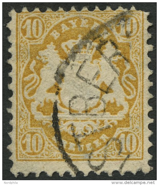 BAYERN 35 O, 1875, 10 Kr. Dunkelchromgelb, Wz. 2, Pracht, Gepr. Brettl, Mi. 320.- - Altri & Non Classificati