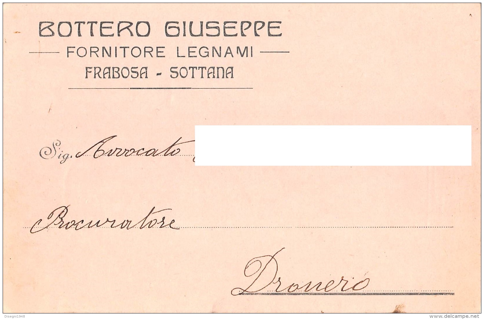 05803 "FRABOSA SOTTANA (CN) - BOTTERO GIUSEPPE FORNITORE LEGNAMI" CART. COMM. INTEST., SPEDITA 1919 - Altri & Non Classificati