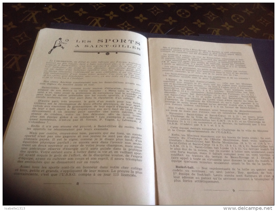 1947 bulletin trimestriel association des ancien élève du pensionnat saint Gilles moulins allier kermesse discours