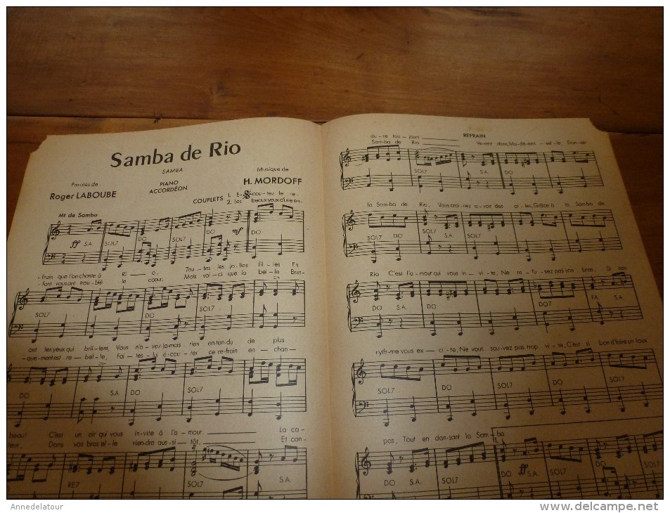 1950 Chanson LA SAMBA DE RIO........c'est Si Bon De Faire Un Faux Pas Tout En Dansant La Samba.......etc - Scores & Partitions