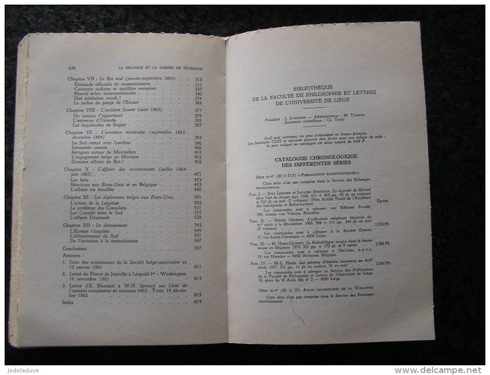 LA BELGIQUE ET LA GUERRE DE SECESSION 1861 1865 F Balace 2 Tomes Régionalisme Histoire Etats Unis Usa Mexique Maximilien - Belgique