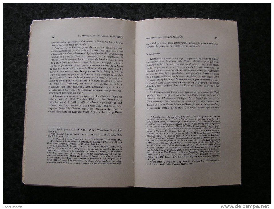 LA BELGIQUE ET LA GUERRE DE SECESSION 1861 1865 F Balace 2 Tomes Régionalisme Histoire Etats Unis Usa Mexique Maximilien