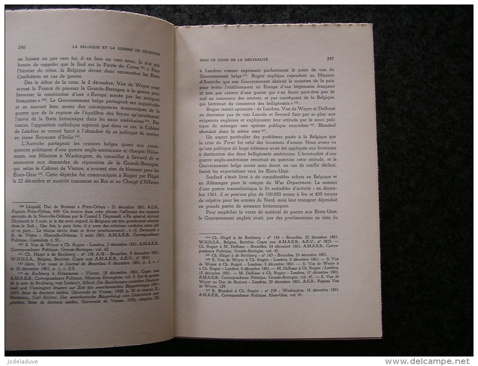 LA BELGIQUE ET LA GUERRE DE SECESSION 1861 1865 F Balace 2 Tomes Régionalisme Histoire Etats Unis Usa Mexique Maximilien