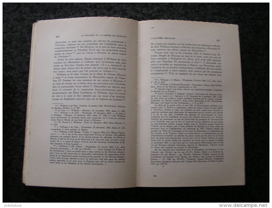 LA BELGIQUE ET LA GUERRE DE SECESSION 1861 1865 F Balace 2 Tomes Régionalisme Histoire Etats Unis Usa Mexique Maximilien