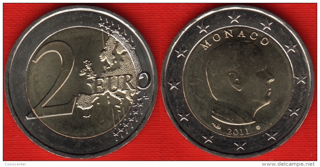 Monaco 2 Euro 2011 Km#195 "Prince Albert II" BiMetallic UNC - Monaco