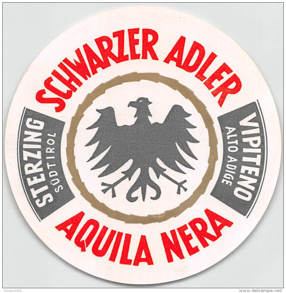 05811 "ITALIA -  STERZING / VIPITENO (BZ) - ALBERGO SCHWARZER ADLER - AQUILA NERA" ETICHETTA ORIGINALE - Etiquettes D'hotels