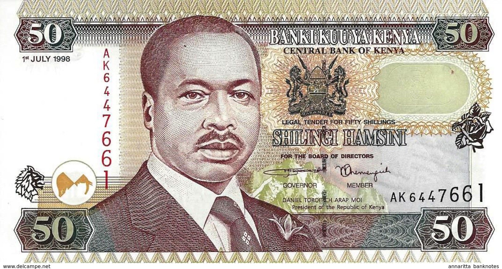 KENYA 50 SHILLINGS 1998 P-26c UNC [ KE133d ] - Kenia