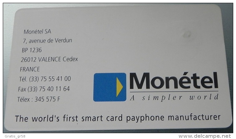 France - Monetel Flag, Monetel Demo Card, 100U, 1000ex, 04/93, Mint - Sonstige & Ohne Zuordnung