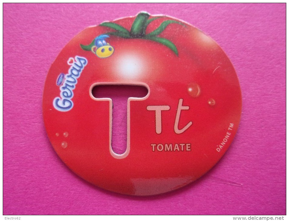 Magnet Danone  Gervais Tomate Fruit Lettre T - Buchstaben Und Zahlen