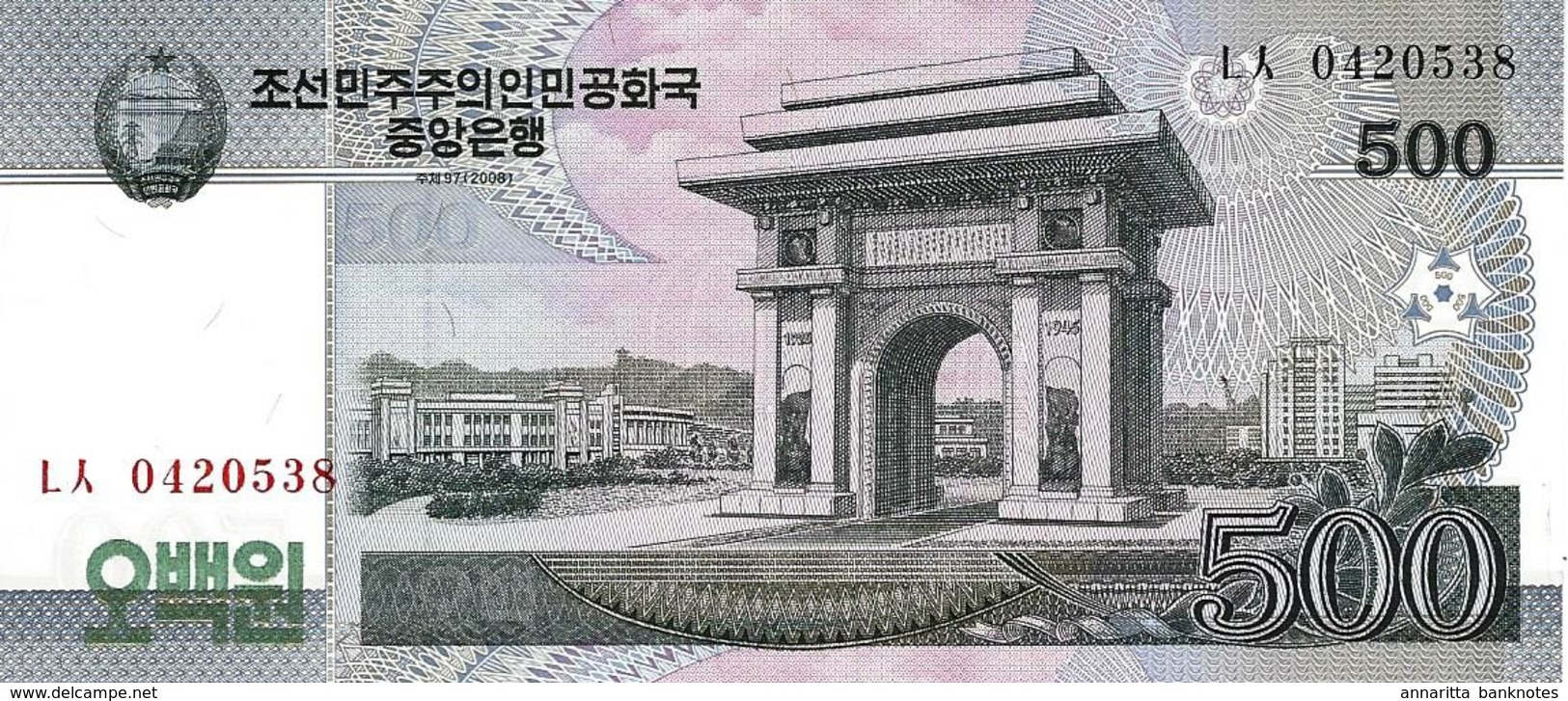 NORTH KOREA 500 WON 2008 (2009) P-63 UNC [KP344a ] - Korea, North