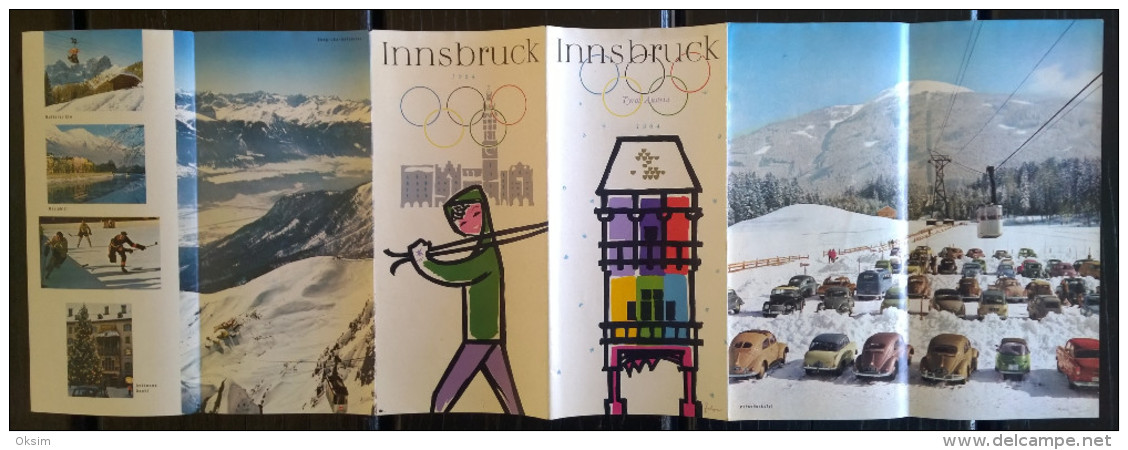 INNSBRUCK 1964 OLYMPISCHE WINTERSPIELE-WINTER OLYMPICS-OLYMPIC WINTER GAMES, COMPLETE BROCHURE WITH PRICE LIST AND CITY - Tourism Brochures