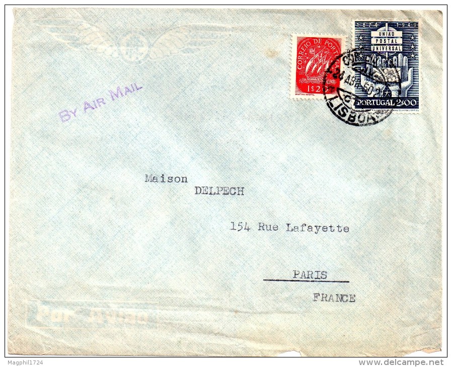 Lettre De Portugal  Pour La France (1950) - Lettres & Documents