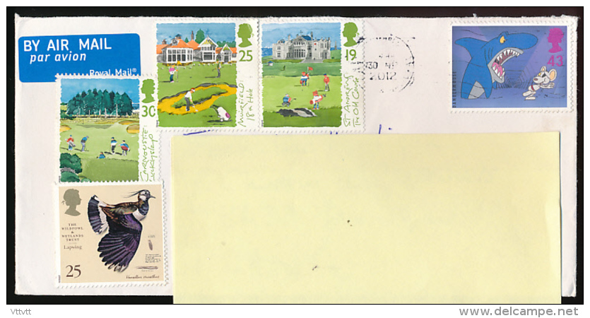 Belle Lettre D' Ecosse Adressée En France, Golf, Carinoustie, Muirfield, Saint-Andrews, By Air Mail, Par Avion - Sonstige & Ohne Zuordnung