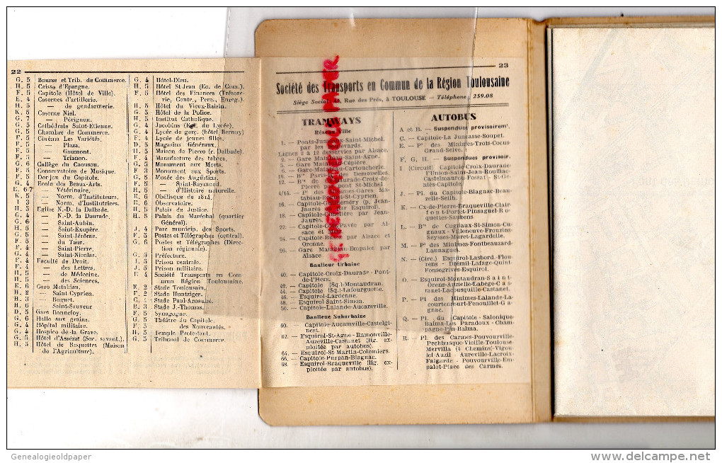 31 - TOULOUSE - PLAN OFFICIEL  AVEC NOMENCLATURE DES RUES TRAMWAYS ET BUS- ETS LABOUCHE FRERES - GRAVEURS EDITEURS - Dépliants Touristiques
