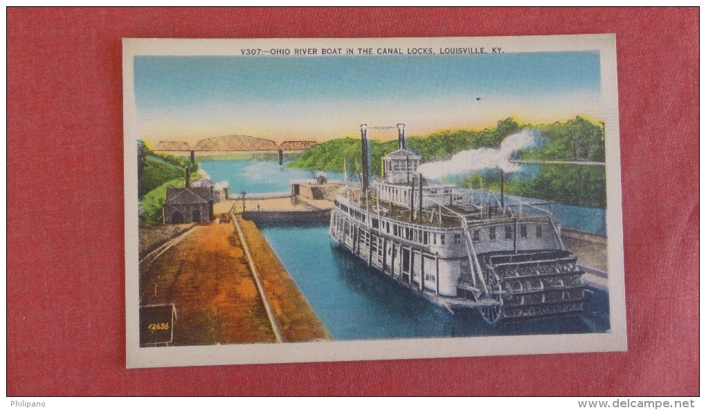 - Kentucky> Louisville   Ohio River Boat In The Canal Locks  Ref 2262 - Louisville