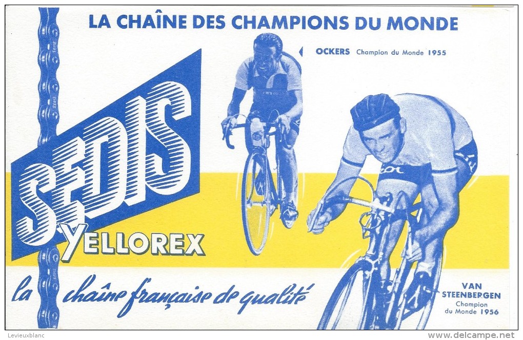 Buvard/SEDIS/ La Chaine Des Champions Du Monde/ OCKERS - VAN STEENBERGEN/ 1956   BUV278 - Fahrrad & Moped