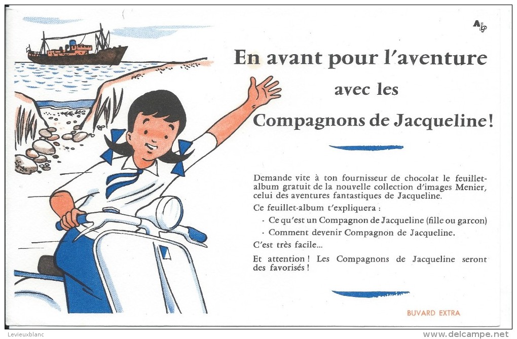 Buvard/ Menier/ En Avant Pour L'aventure Avec Les Compagnons De Jacqueline!/1955-60   BUV279 - Cacao