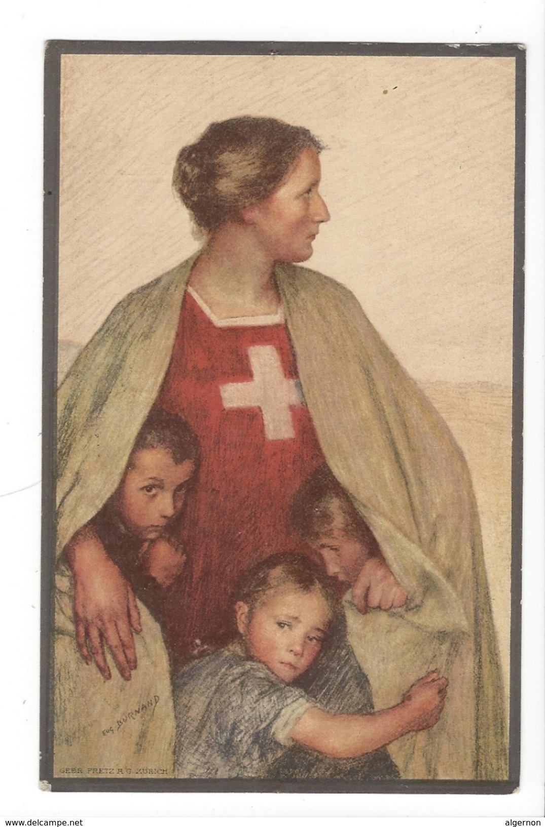 14854 -  Femme Et Trois Enfants Par Eugène Burnand Carte De La Fête Nationale  Bundesfeierpostkarte 1917 - A Identifier