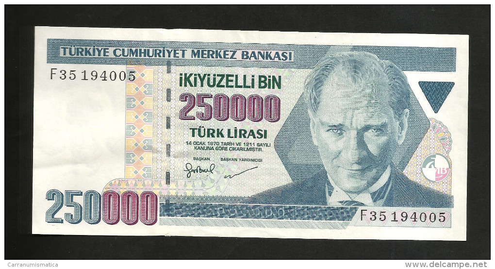 TURKEY - NATIONAL BANK - 250000  (1998) - Turchia