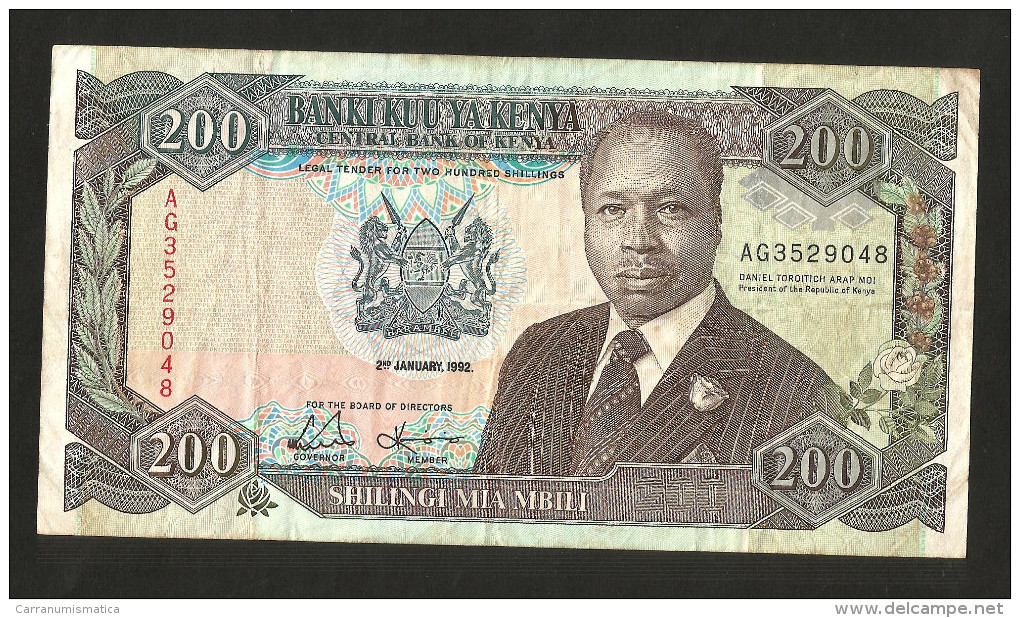 KENYA - CENTRAL BANK Of KENYA - 200 SCHILLINGS (1992) / D. TOROITICH ARAP MOI - Kenia