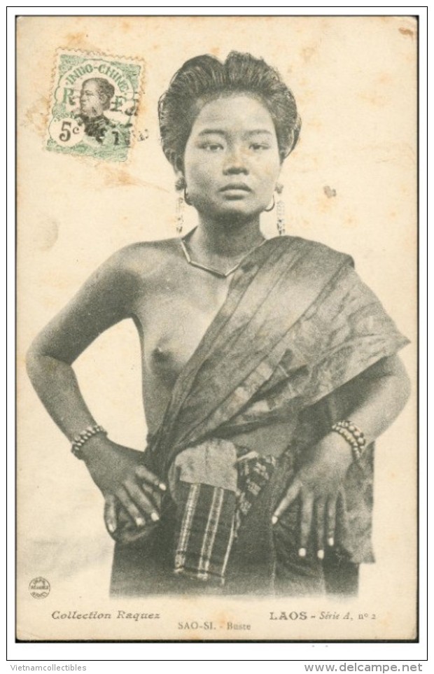 Indochine Indochina Lao Laos Vintage Postcard : Nude - Laos
