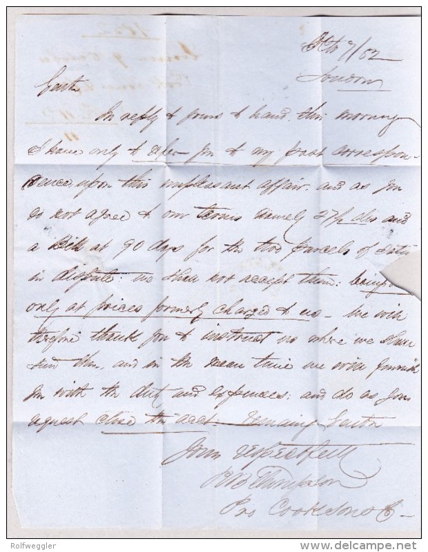 Schweiz Basel 10.10.1852 AK-St Rot Rücks. Auf Brief Aus England - ...-1845 Voorlopers