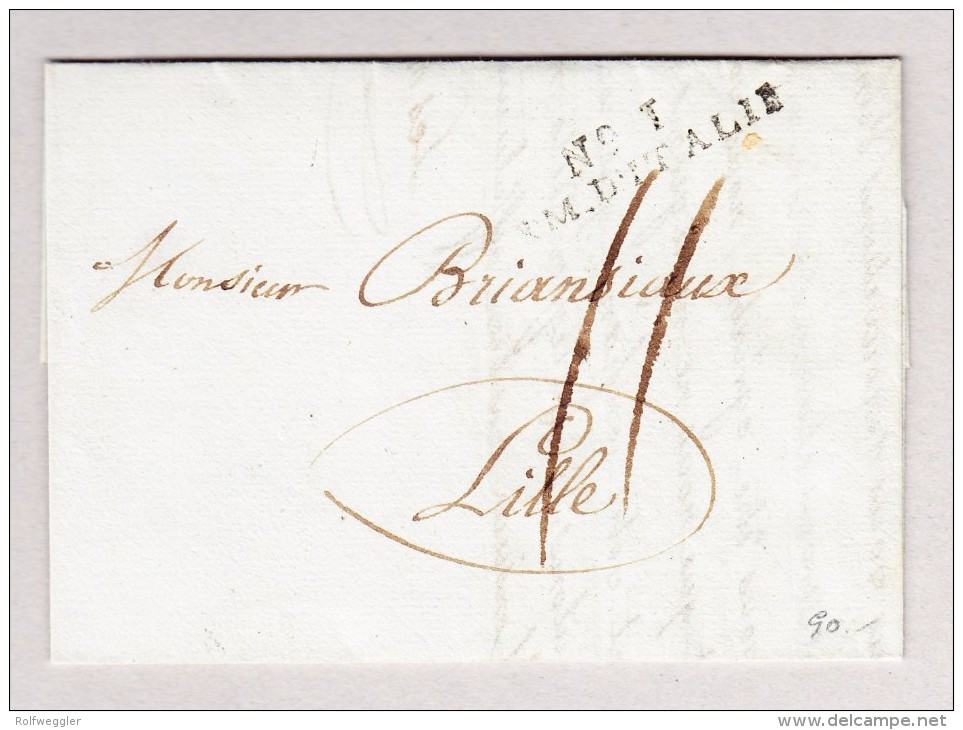France N.1 ARM D´ITALIE Lettre Pour Lille - ...-1845 Préphilatélie