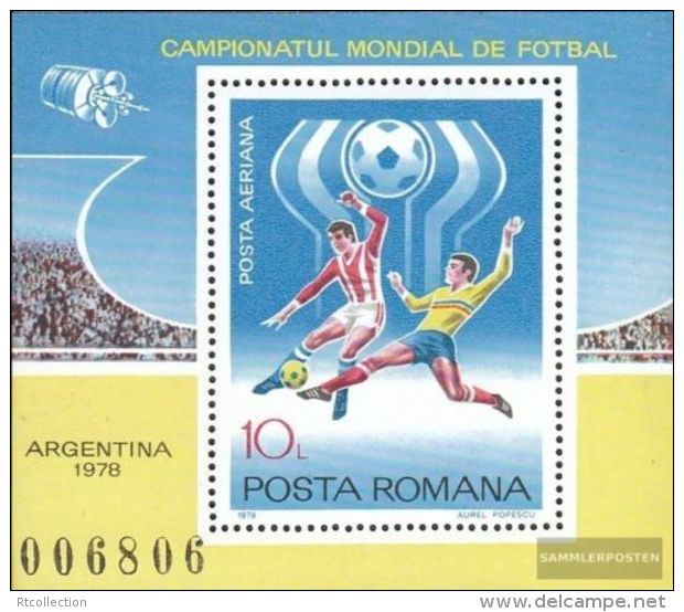 Romania 1978 Argentina FIFA World Cup Football CHAMPIONSHIP Game Soccer Sports S/S Stamp MNH SC C222 Mi BL149 - Ongebruikt