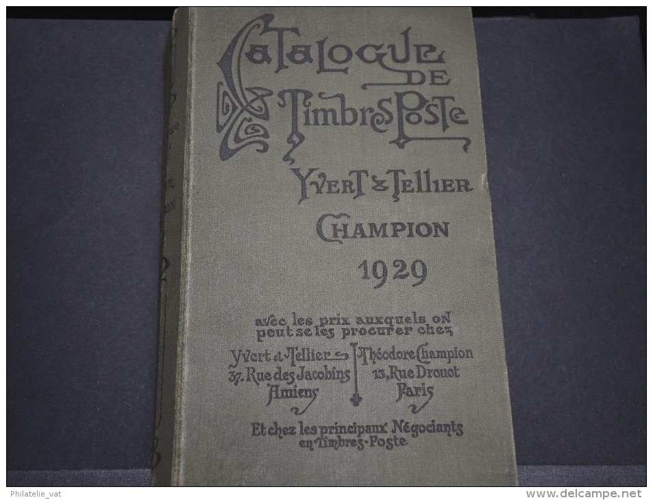 FRANCE – Catalogue Yvert Et Tellier Champion 1929 – Bonnes Références – Lot N° 17149 - France