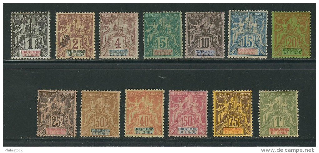 INDE N° 1 à 13  */Obl. - Unused Stamps