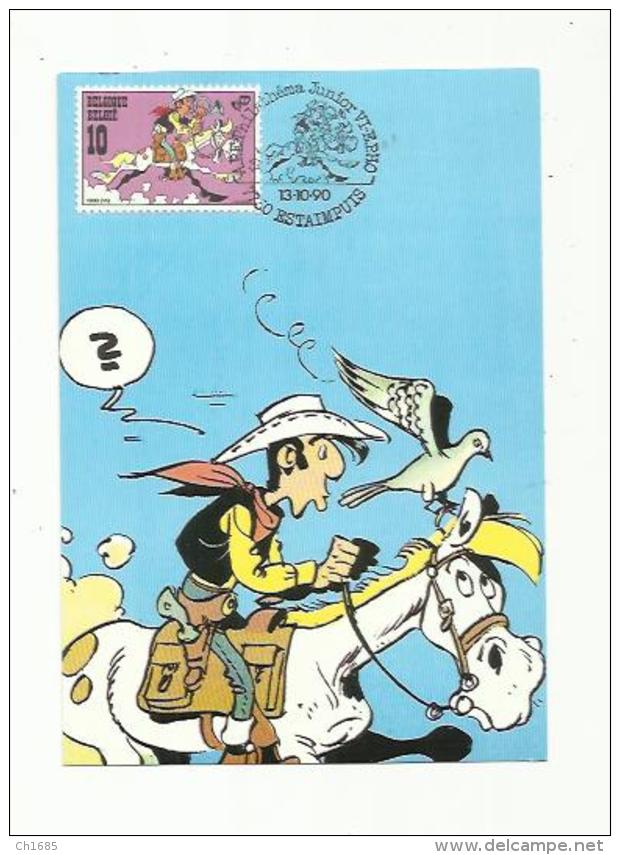 BELGIQUE : Carte Maximum Lucky Luke CaD De Estaimpuis Du 13 10 1990 - 1981-1990