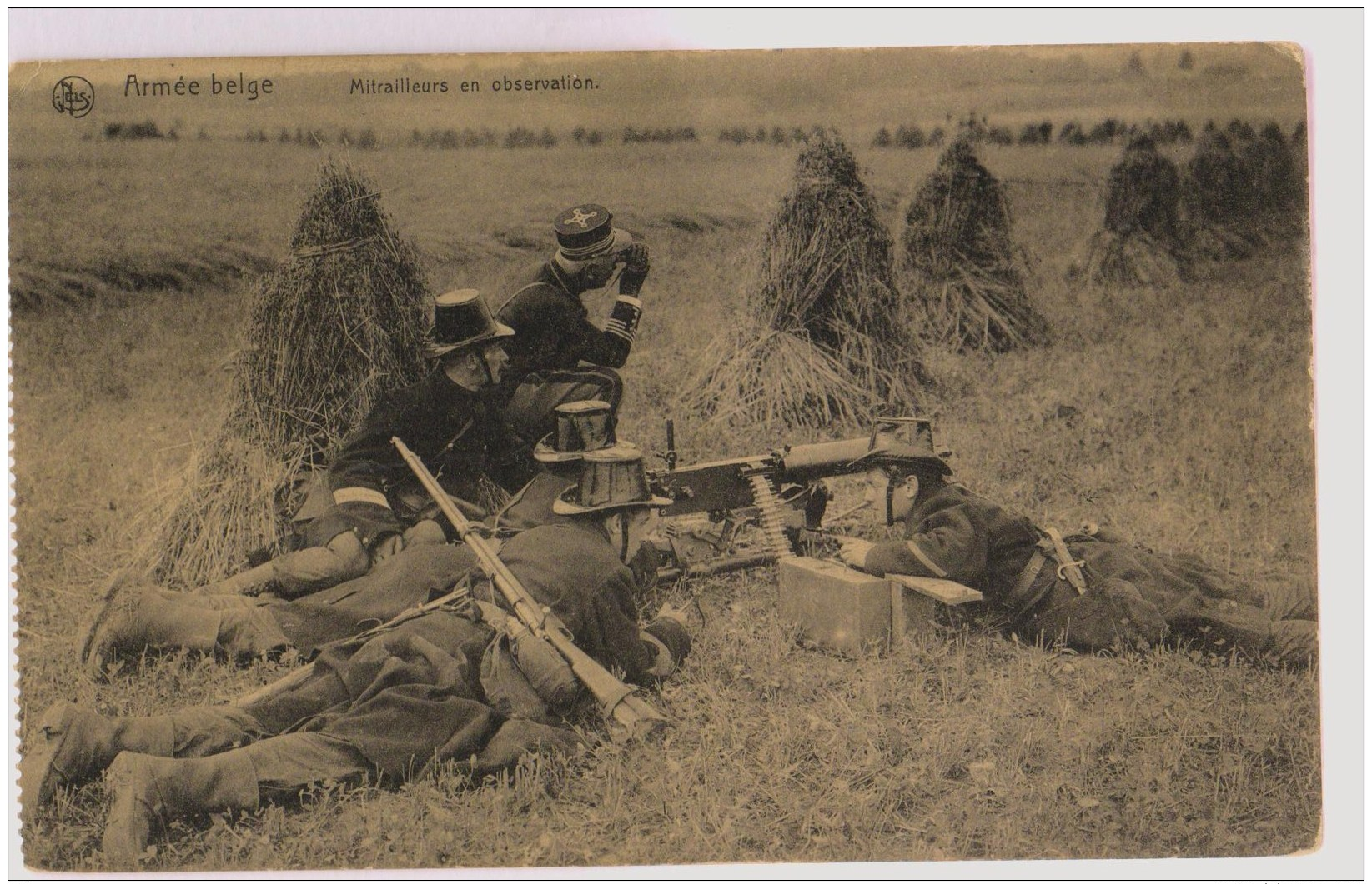 Armée Belge: Mitrailleurs En Observation  [avant La Guerre?] - Guerre 1914-18