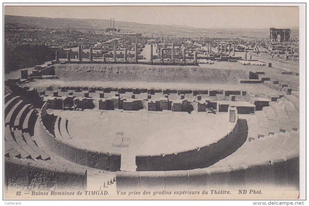 ALERIE,AFRIQUE DU NORD,CARTE ANCIENNE,Cité Antique,ruines Romaines,TIMGAD EN 1920,batna,aures,fondée Par Empereur Trajan - Batna